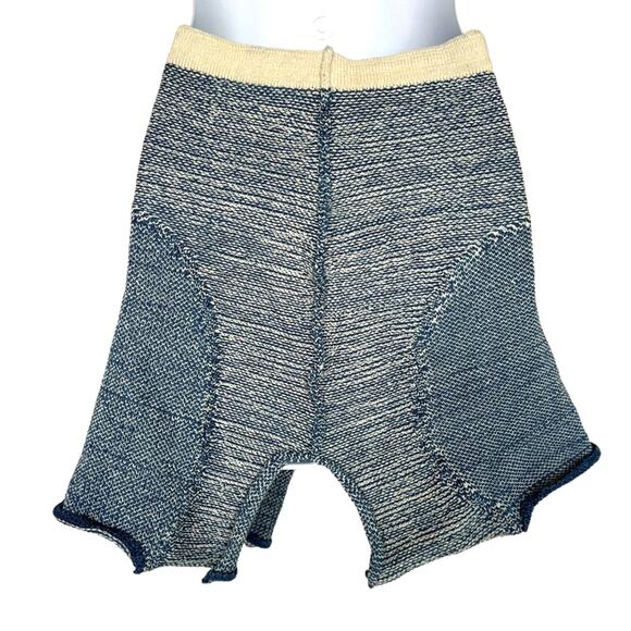 Knorts Knit Denim Blue Mini Skirt MEDIUM Designer Hand Loom Rock n Roll $350 NEW - Picture 4 of 8